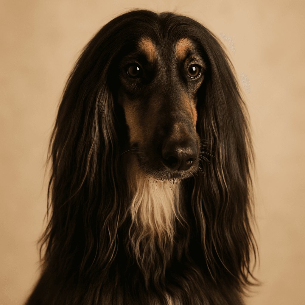 Afghan Hound front view