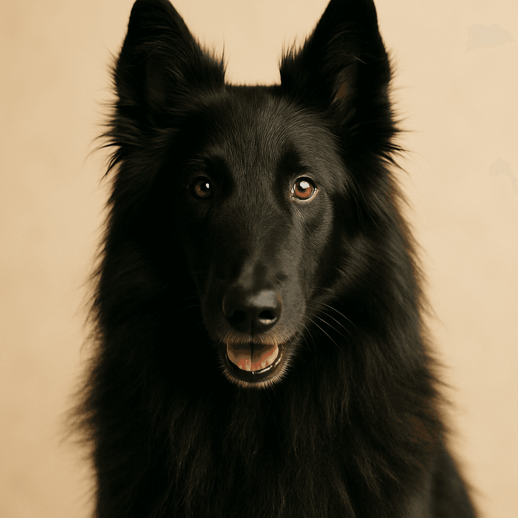 Belgian Shepherd Dog (Groenendael) front view
