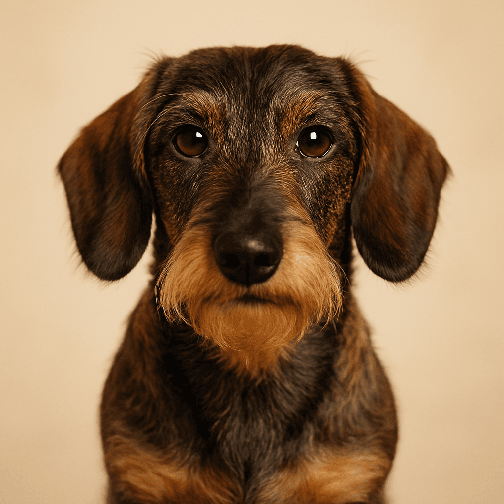 Dachshund (Miniature Wire Haired) front view