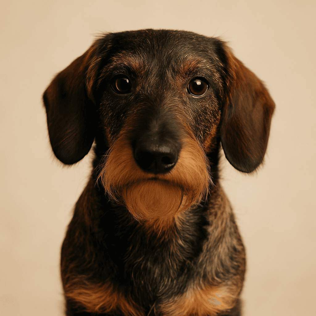 Dachshund (Standard Wire Haired) front view