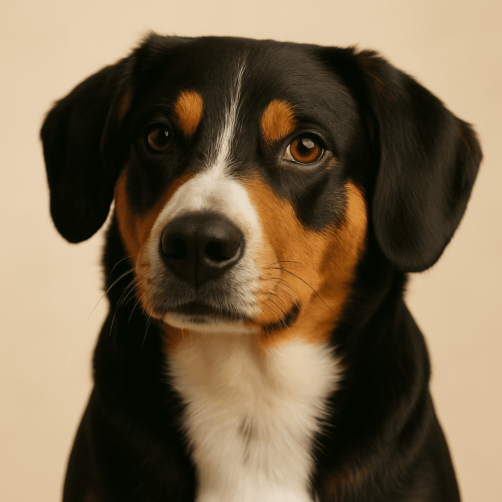Entlebucher Mountain Dog front view