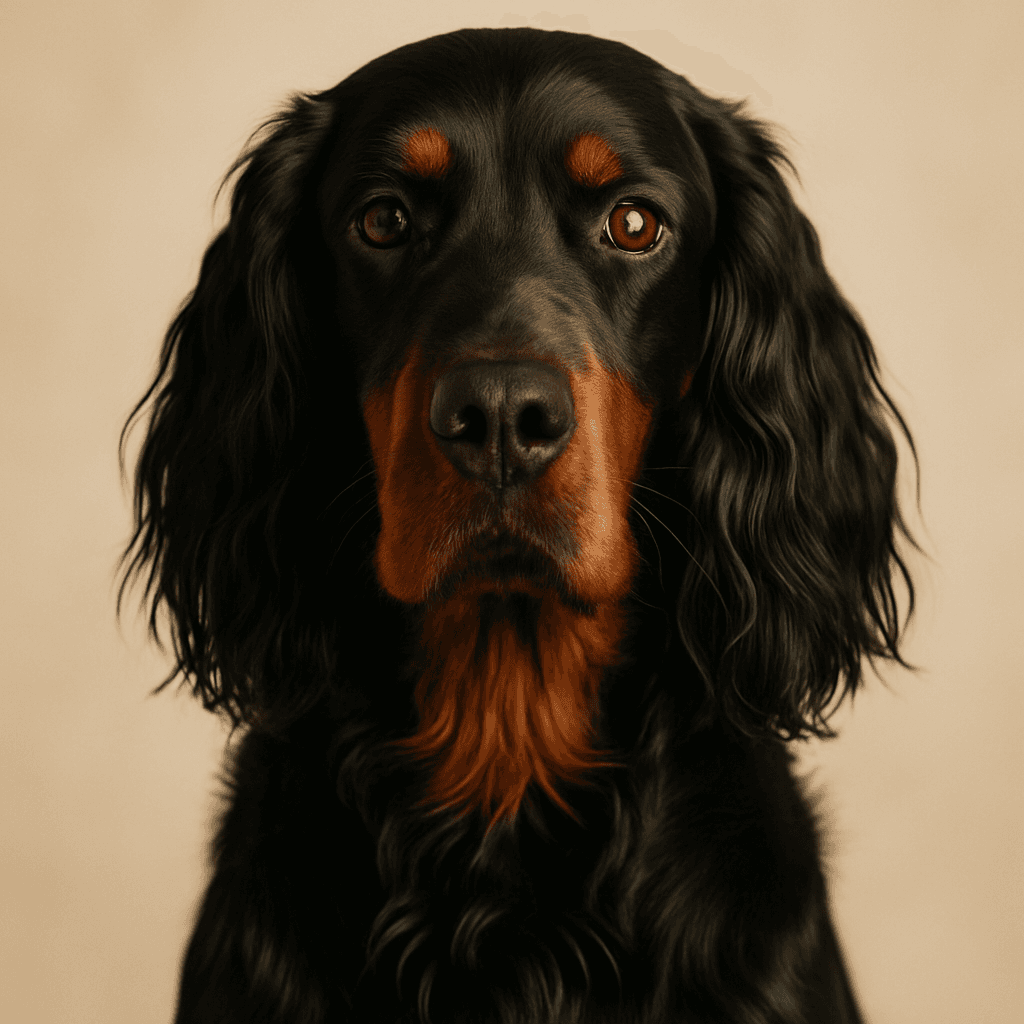 Gordon Setter front view