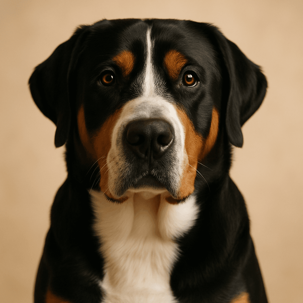 Great Swiss Mountain Dog front view