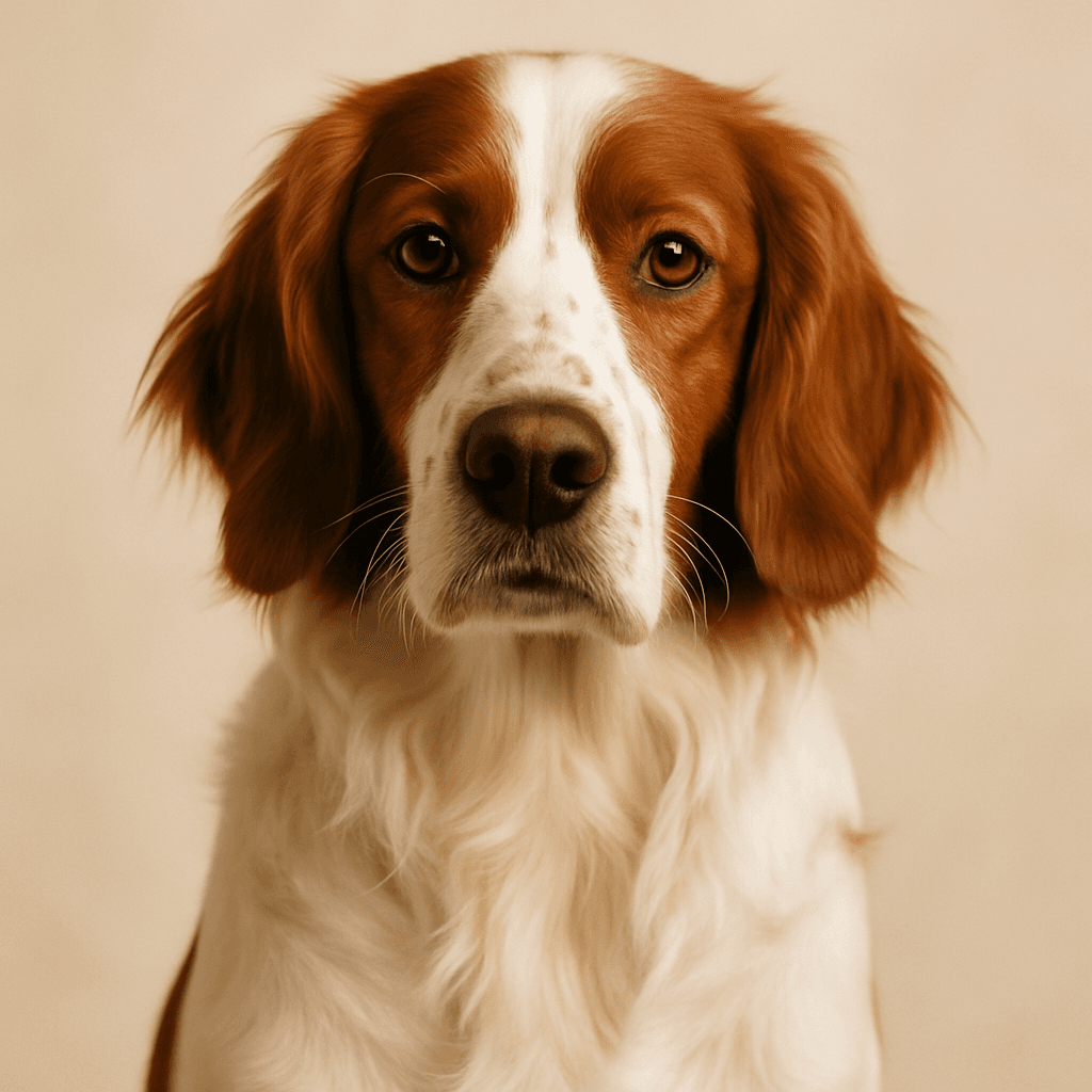 Irish Red and White Setter front view