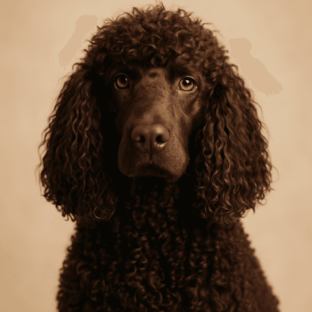 Irish Water Spaniel front view