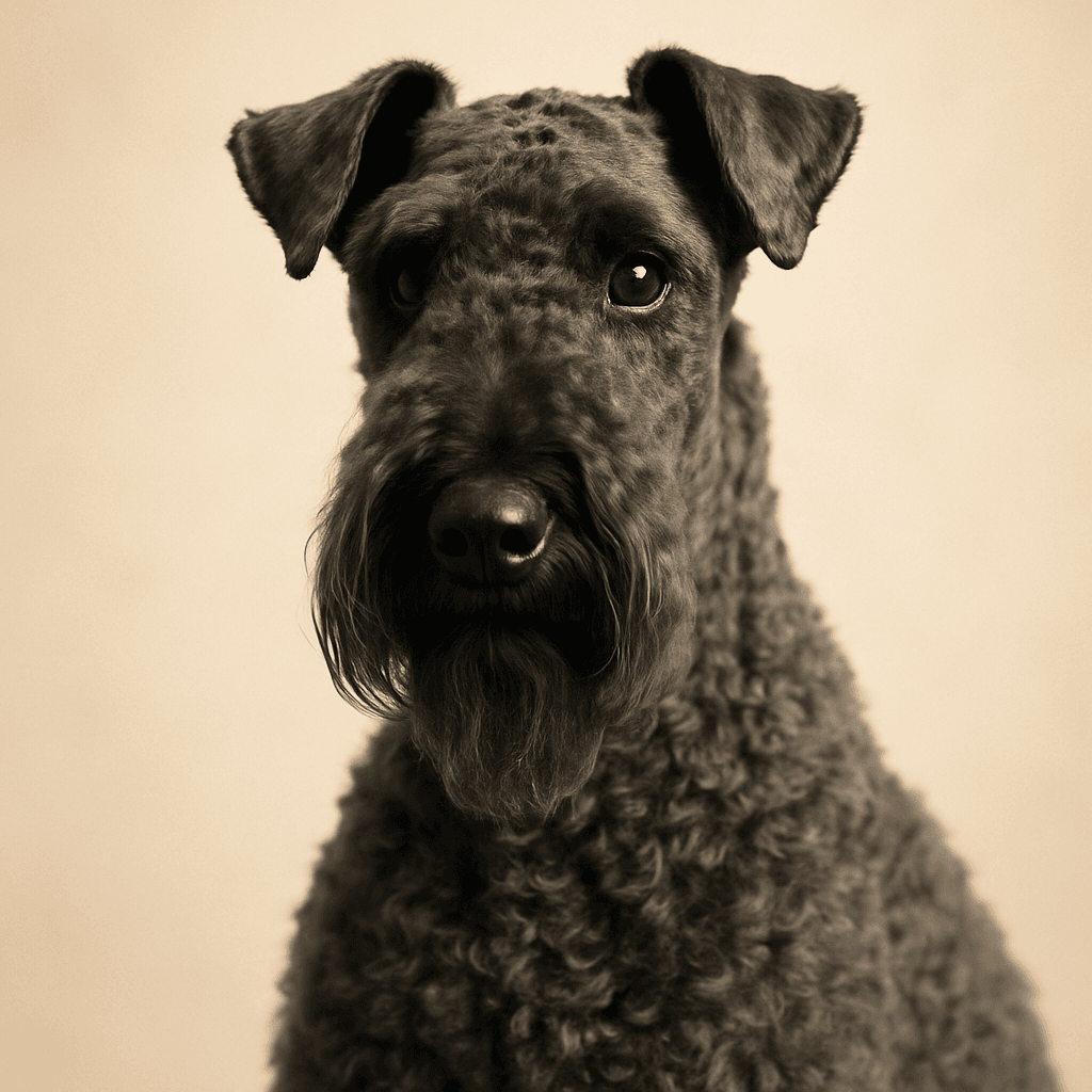 Kerry Blue Terrier front view