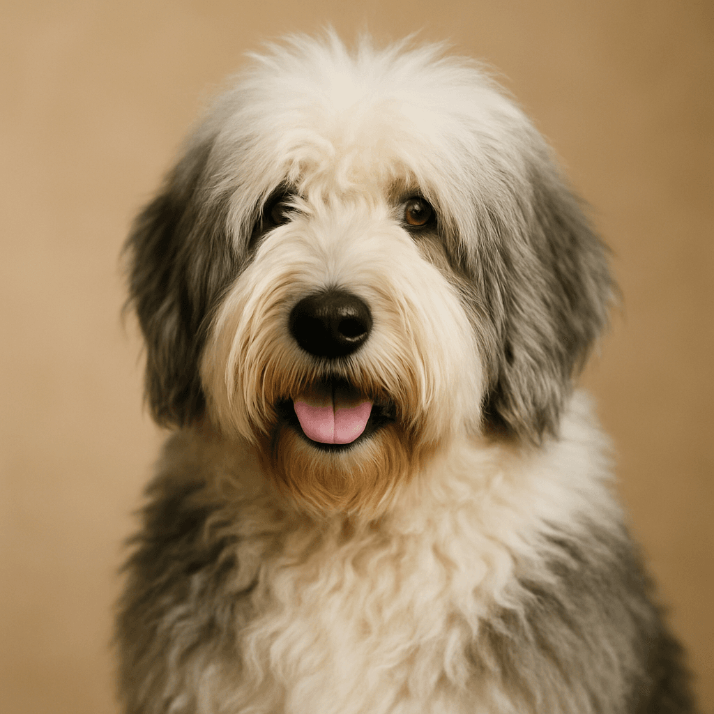 Old English Sheepdog front view
