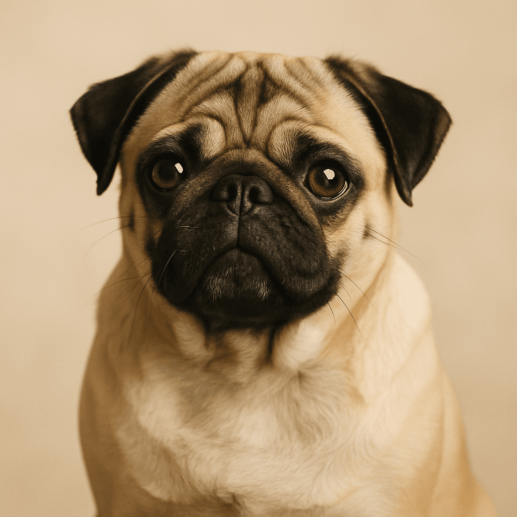 Pug front view