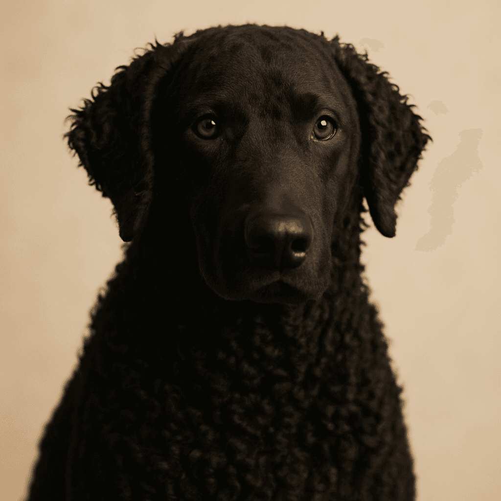 Retriever (Curly Coated) front view