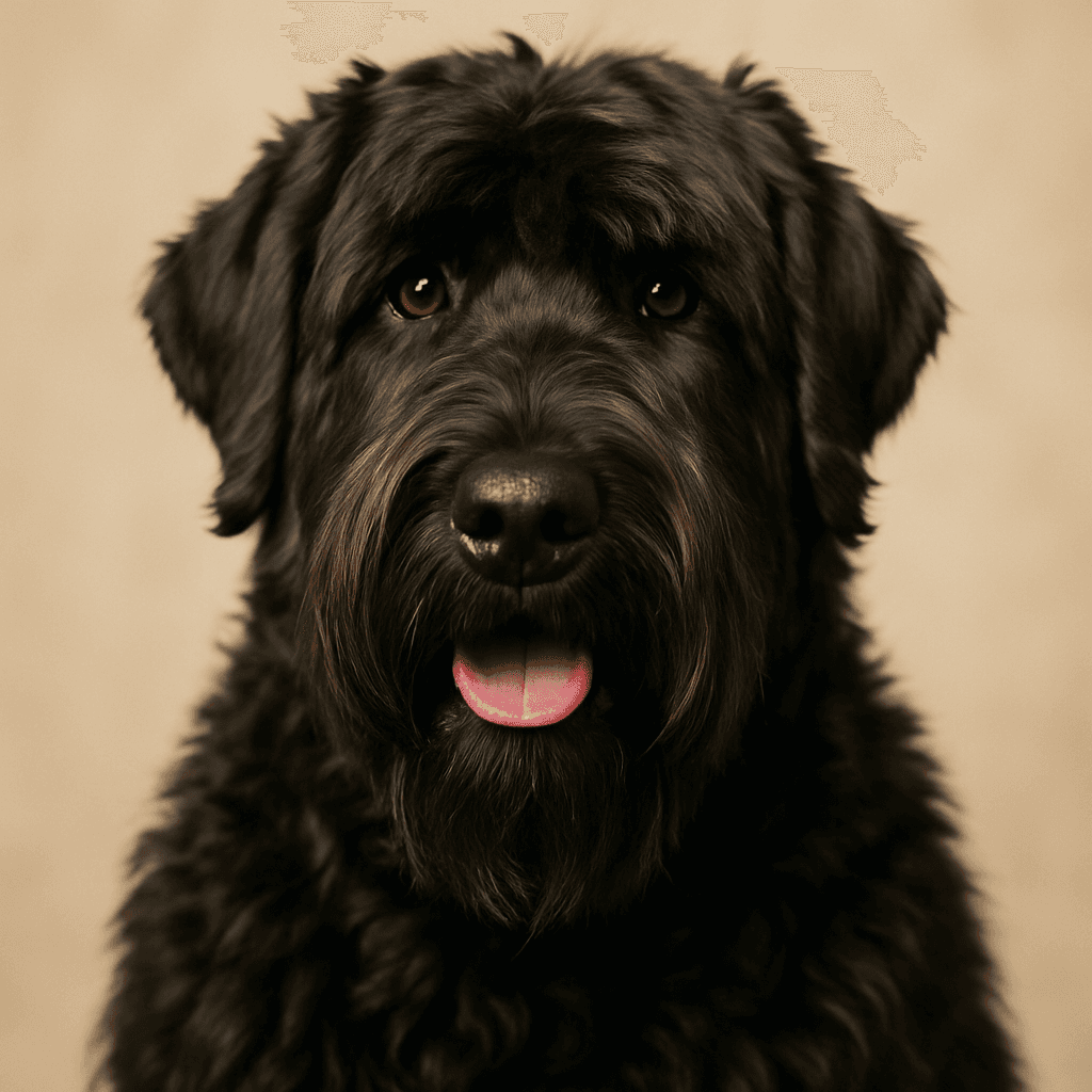 Russian Black Terrier front view