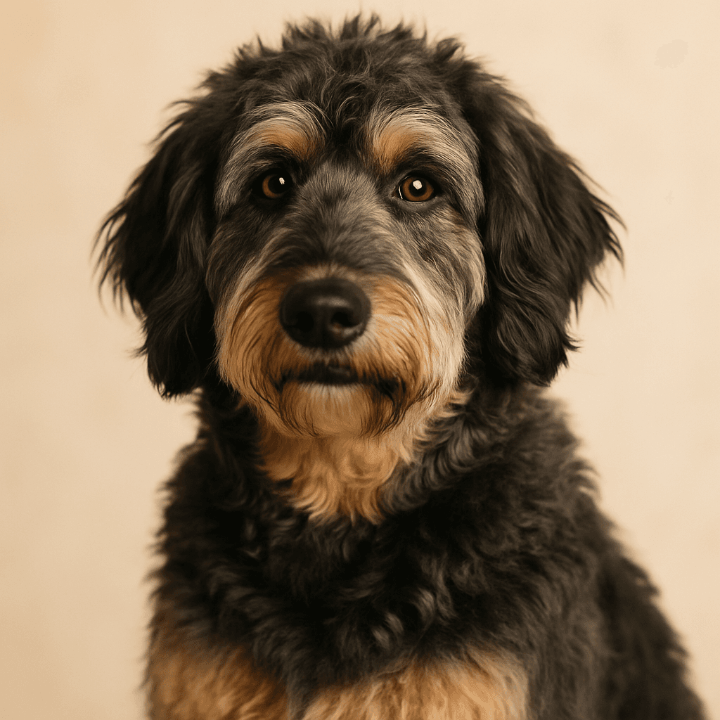 Shepadoodle front view