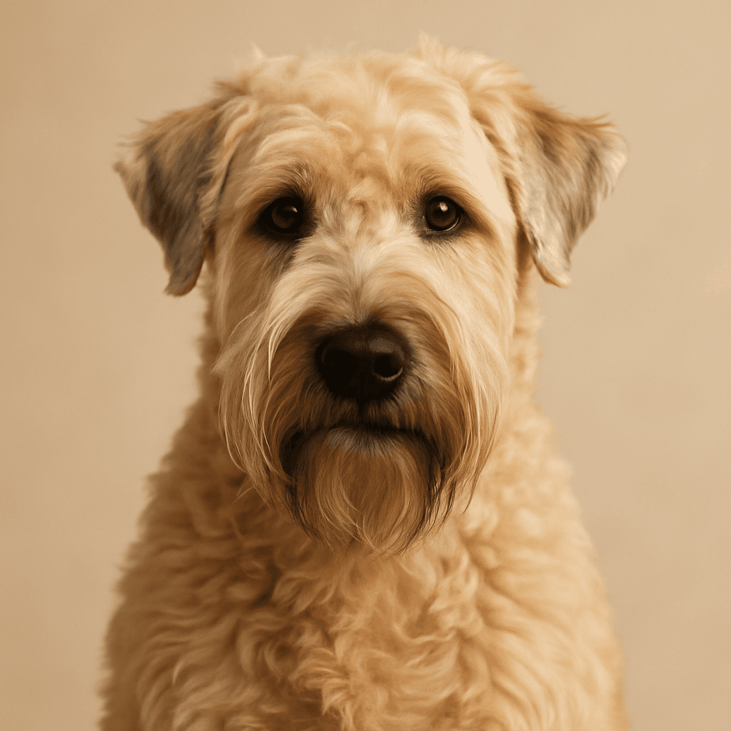 Soft Coated Wheaten Terrier front view