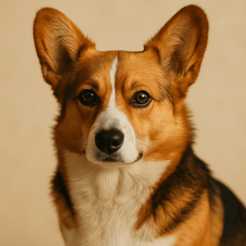 Welsh Corgi (Cardigan) front view