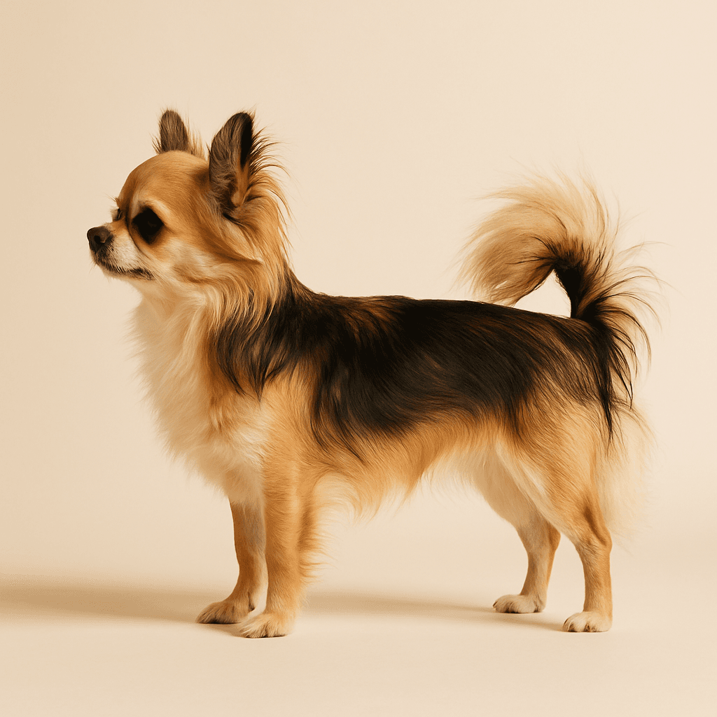 Chihuahua (Long Coat) side view