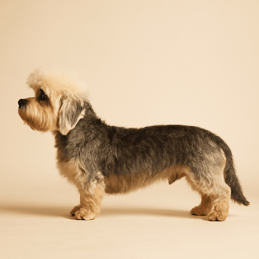 Dandie Dinmont Terrier side view