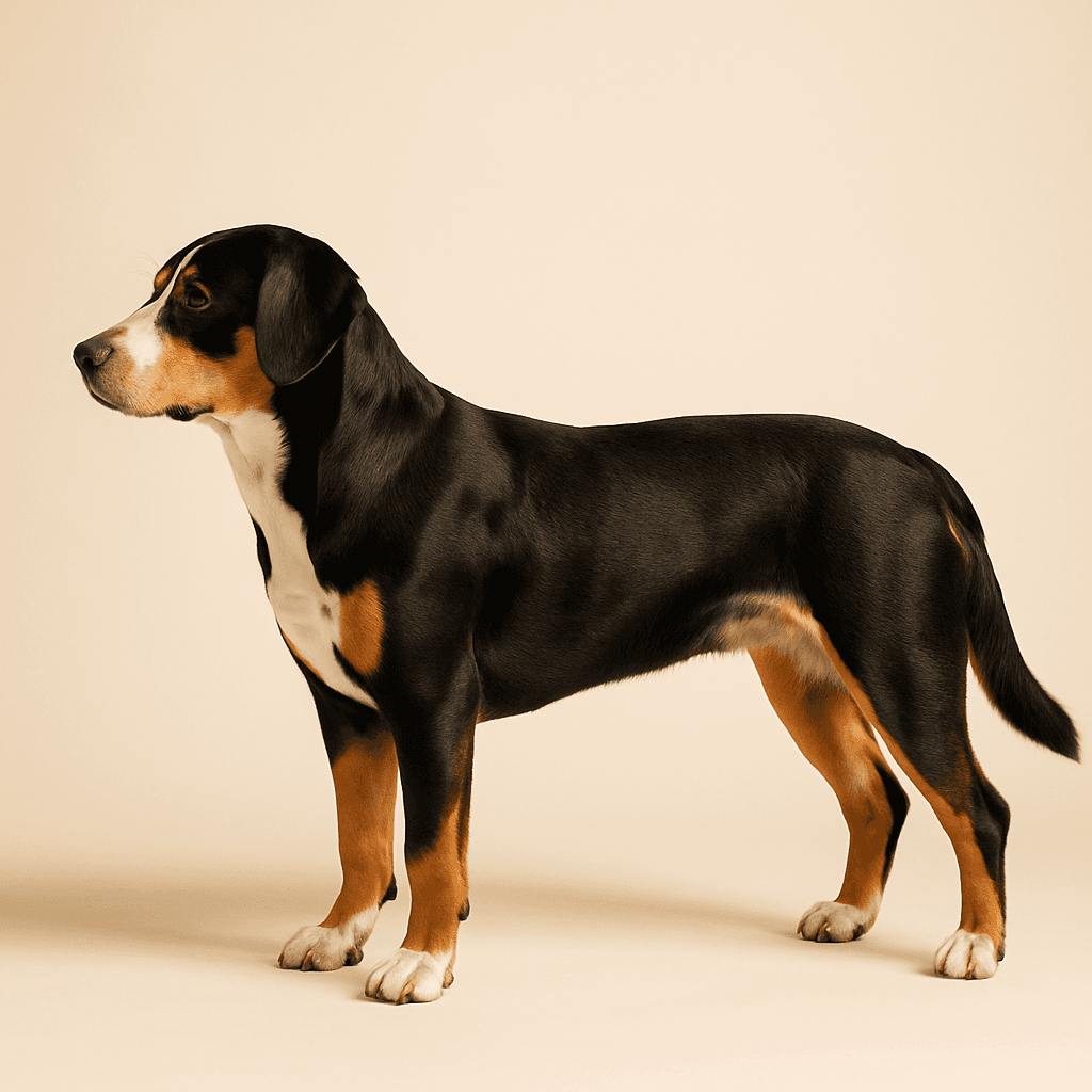 Entlebucher Mountain Dog side view