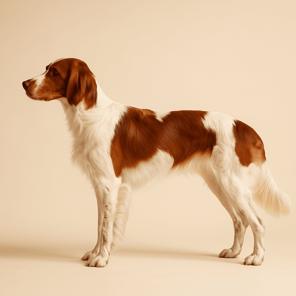 Irish Red and White Setter side view