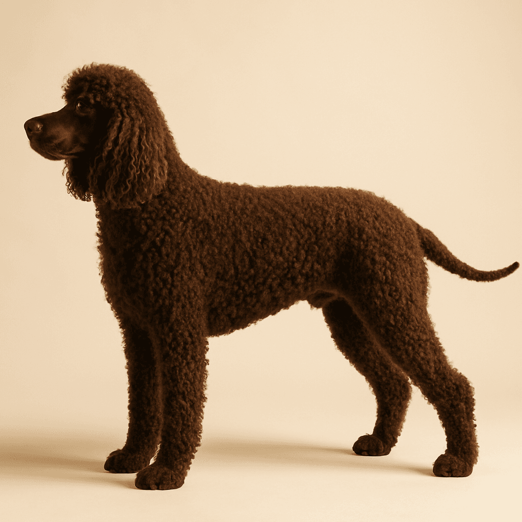 Irish Water Spaniel side view