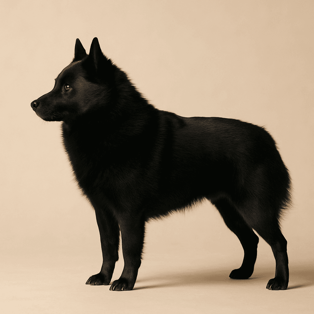 Schipperke side view