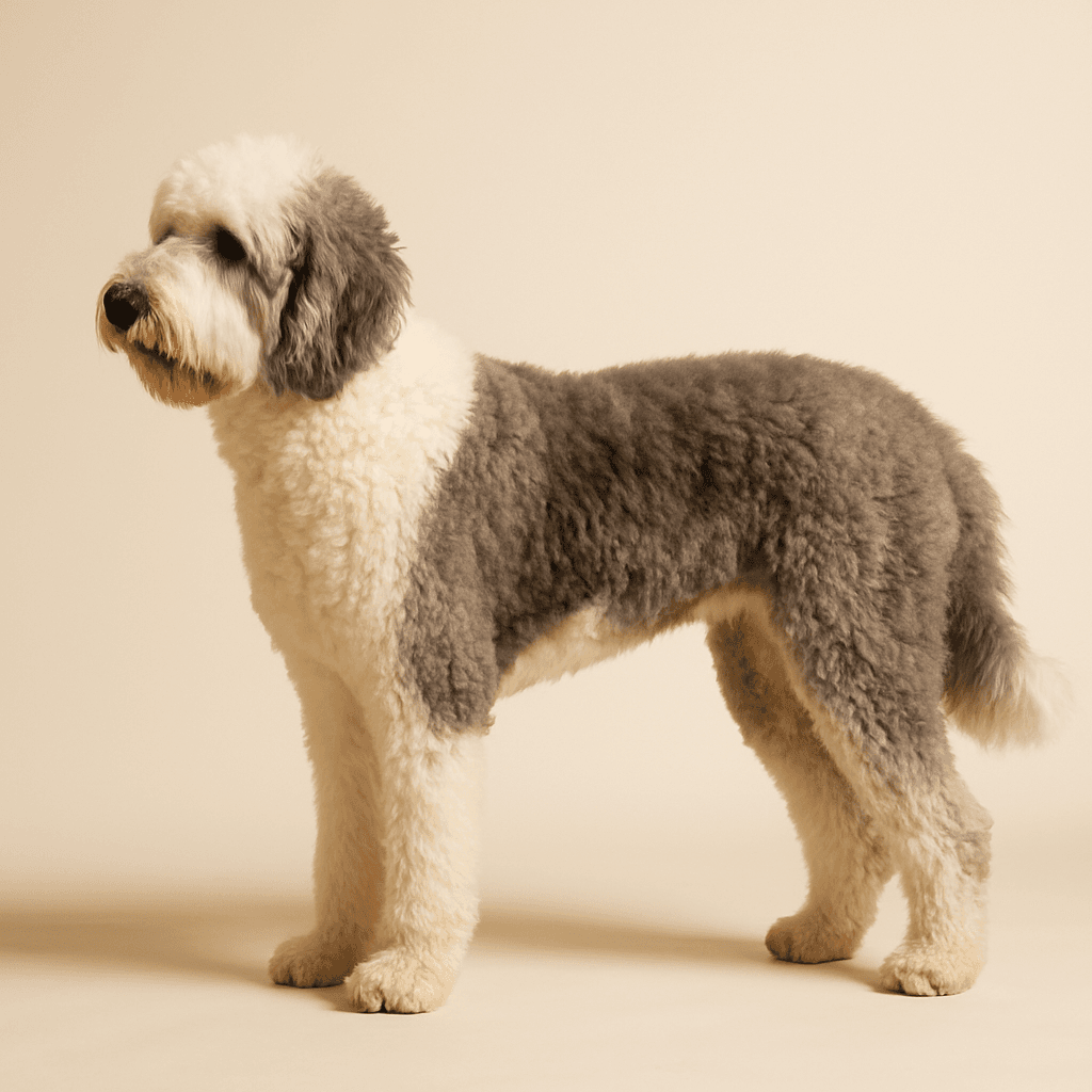 Sheepadoodle side view