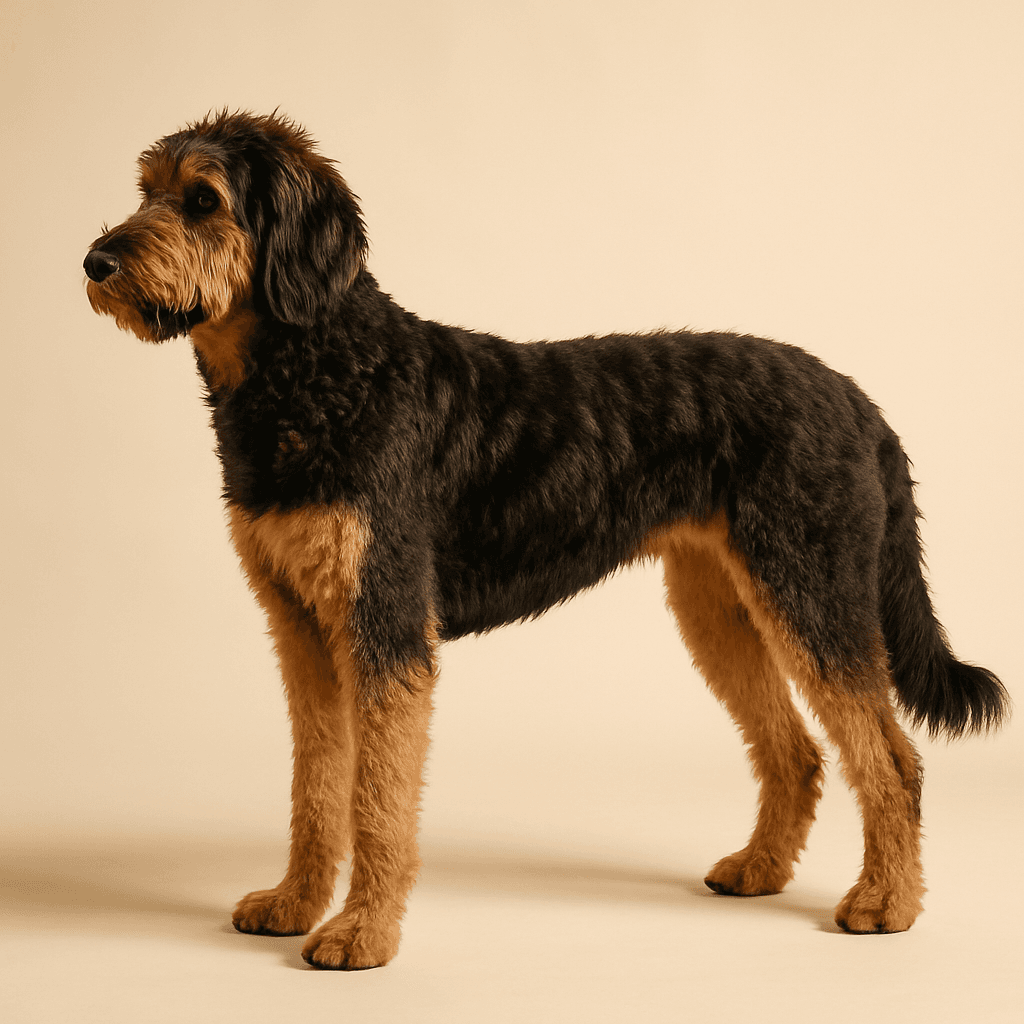 Shepadoodle side view