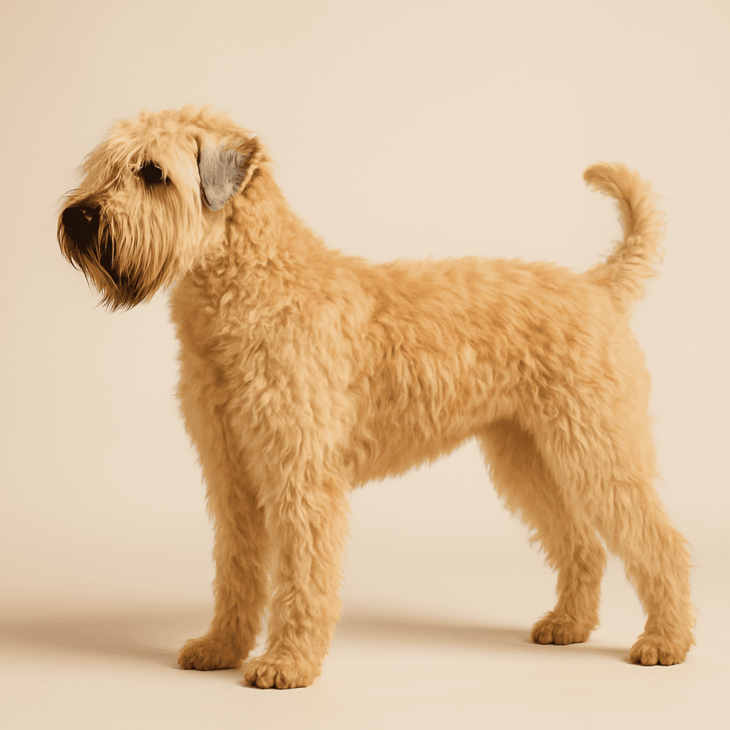 Soft Coated Wheaten Terrier side view